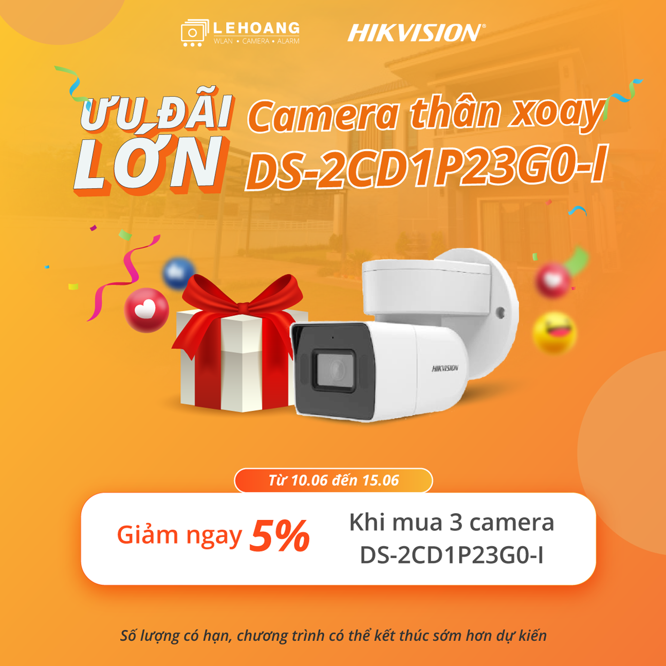 Ưu Đãi Lớn Camera Hikvision Thân Xoay - Lê Hoàng CCTV